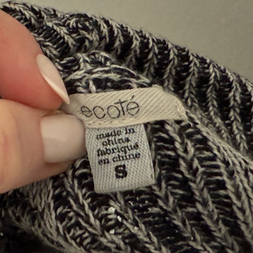 Anthropologie + Ecote Women’s Sweater iGray/ Black Ikat. Open Cardigan- Small - Picture 8 of 13